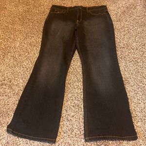 Gloria Vanderbilt Giselle Womens Flare Jeans Size 16 Dark Wash Made‎ Madagascar